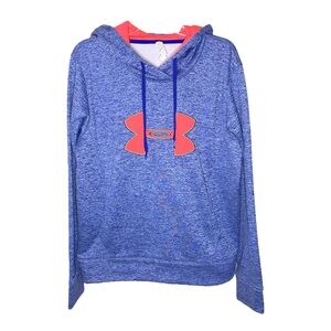 Under Armour Cold Gear Storm Purple Pink Logo Hoodie Semi-Fitted Size Large